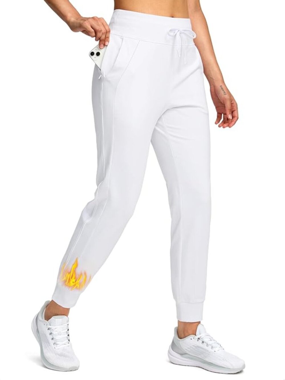 Soothfeel Women's Fleece Lined Joggers (large, white)